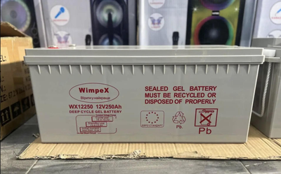 Гелевый аккумулятор WimpeX 12V 250 Ah BATTERY GEL аккумулятор для котла и солнечных панелей для дома