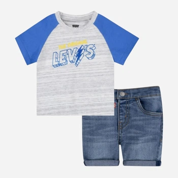 Детский летний комплект (футболка + шорты) для мальчика Levi's 410506436 80 см Синий/Серый (1159820541)