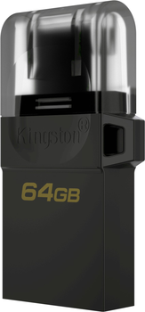 Флеш память USB Kingston DataTraveler MicroDuo 3 64GB USB 3.2 + microUSB Black (DTDUO3G2/64GB)