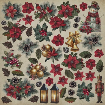 Лист з картками для вирізання, Фабрика Декору, Nostalgic Christmas 30,5х30,5 см, 01132F