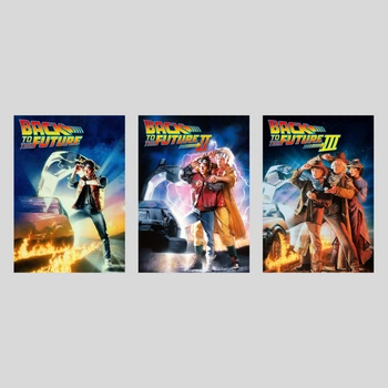 Набір постерів Назад у майбутнє / 3 шт А3 / Плакати Back to the Future / Делоріан