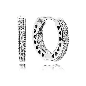 Срібні сережки "Серця " 296317CZ 1