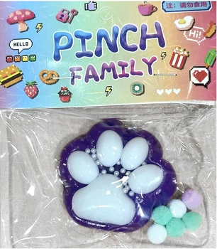 Котяча сквіш лапка-антистрес силіконова UFT Squish Cat Paw 9 Jelly 5 Violet (UFTSCP9Jelly5v)