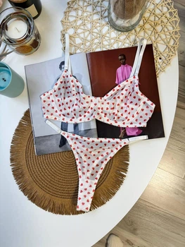 Комплект женского нижнего белья с сердечками SM2291pwe белый Simply sexy M