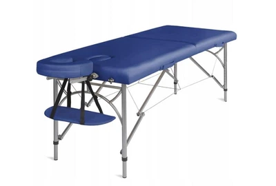 Алюминиевый складной массажный двухсекционный стол Medimas Ultra-2, 195 x 70 см синий