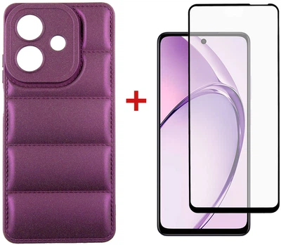 Комплект чехол для смартфона + стекло OPPO A3X DENGOS Soft Purple (DG-KM-125)