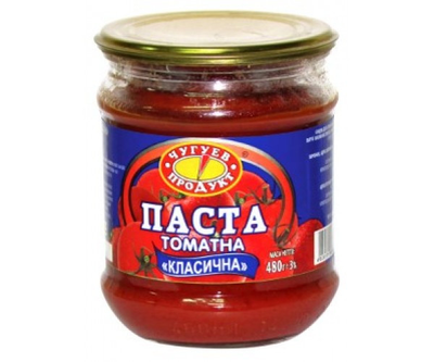 Томатна паста 25% "Класична" 480г з/б "Чугуєв Продукт"