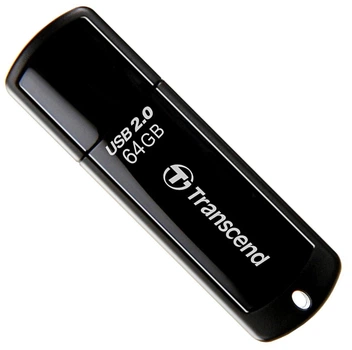 Флеш память USB Transcend JetFlash 350 64GB USB 2.0 Black (TS64GJF350)