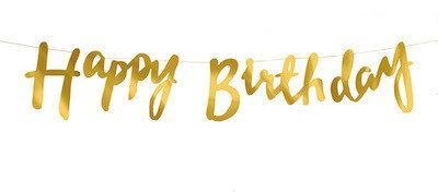 Гірлянда з написом "Happy Birthday" золота 1,5 метра