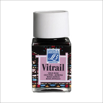 Вітражна фарба на сольвентній основі Lefranc Vitrail, №374 Стародавнiй рожевий (Ancient pink), 50 мл