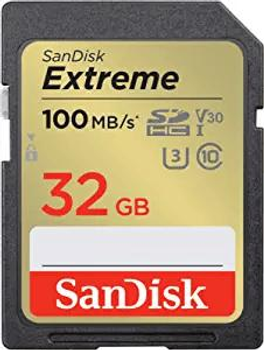 Карта пам'яті Sandisk 32GB SD C10 UHS-I U3 R100/W60MB/s Extreme V30 (SDSDXVT-032G-GNCIN)