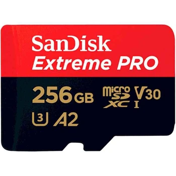 Карта памяти Sandisk 256GB microSDXC C10 UHS-I U3 Extreme Pro V30 + SD (SDSQXCD-256G-GN6MA)