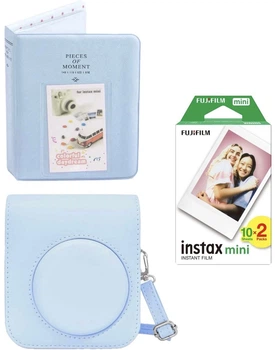 Подарунковий набір FujiFilm instax mini 12, instax mini 11 Фотопапір 20 фото + Картриджі х2 + Альбом 64 фото + Чохол Pastel Blue (Блакитний)