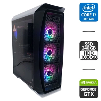Игровой ПК AeroCool Aero One Frost Tower / Intel Core i7-4790 (4 (8) ядра по 3.6 - 4.0 GHz) / 24 GB DDR3 / 240 GB SSD + 1000 GB SSD / nVidia GeForce GTX 1060, 6 GB GDDR5, 192-bit / 500W б/у