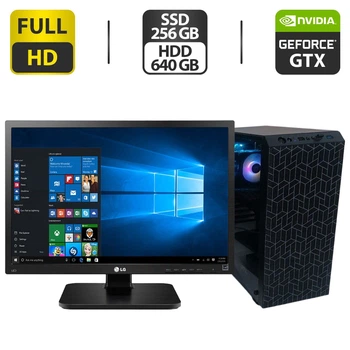 Комплект ПК: GTL 2625B6 Tower / Intel Xeon E3-1230 v2 (4 (8) ядра по 3.3 - 3.7 GHz) / 16 GB DDR3 / 256 GB SSD + 640 GB HDD / nVidia GeForce GTX 970, 4 GB GDDR5, 256-bit / 600W + Монитор LG 24MB37PM-B / 24" (1920x1080) IPS б/у