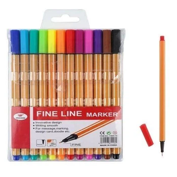 Ручки капилярные "Fine Line" 12цв Home WW00414ST