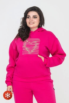 Утеплене худі KAMALA "Striped Heart" рожеве XL (9001480)