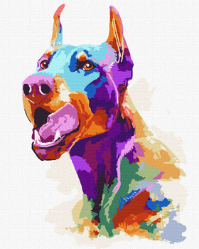 Malowanie po numerach Ideyka Doberman pop-art 40x50 cm (4823104332725)