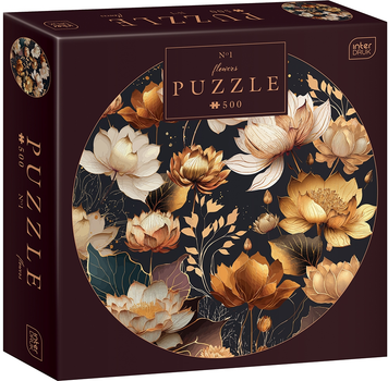 Puzzle Interdruk okrągłe Znak zodiaku Kwiaty 63 cm 500 szt (5902277342072)