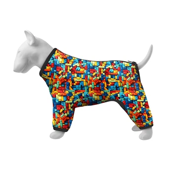 Ветровка для собак мелких пород WAUDOG Clothes рисунок Блоки размер XS25 длина 22-25 см обхват груди 36-38 см шея 26-28 см полиэстер стильная легкая одежда 386-4056