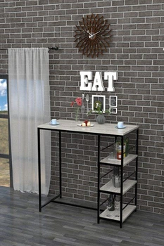 Барный стол с полками в стиле лофт EcoLoft DSP-1114 (Дуб Кортона)