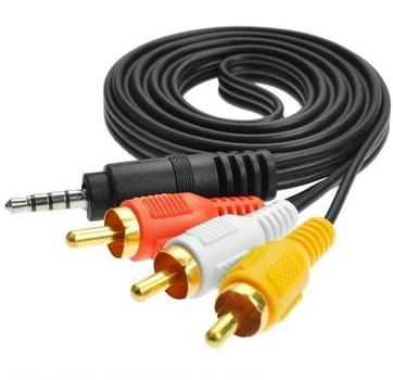 AV кабель "Тюльпан - 3.5" (3 rca - mini Jack 3.5 ) для тв приставок, 120 см