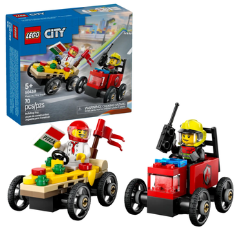 Конструктор LEGO City Перегони: Піца vs Пожежна машина 70 елементів (60458)