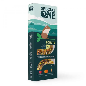 Пончики Speciаl One «Паприка, тыква, морковь» для декоративных грызунов, 60 г