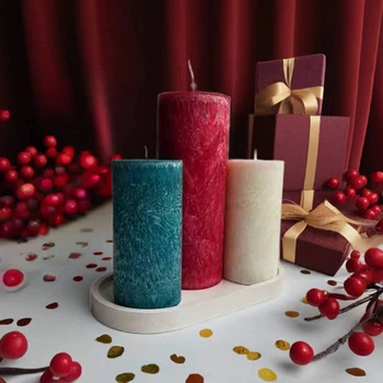 Набор свечей Julia's Candle цилиндры 3шт с гипсовой подставкой (616799000211)
