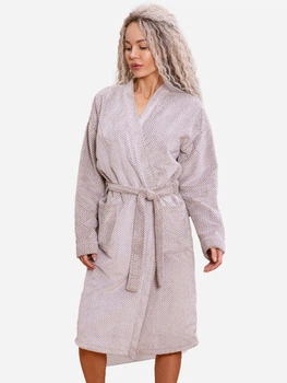Халат женский теплый зимний Leinle Havana Brown 1209 M Бежевый/Коричневый (4821209902033)