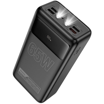Power bank Hoco DB81A 50000 mAh 65W для ноутбука зі швидкою зарядкою, ліхтариком та дисплеєм 4xUSB Black