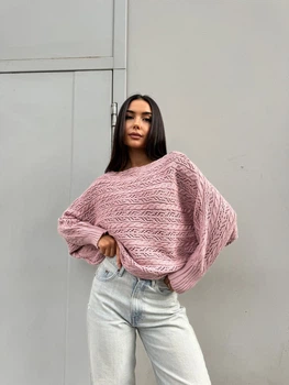 Жіночий легкий светр рожевого кольору 30284 One Size