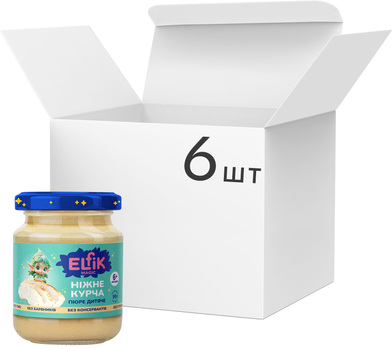 Упаковка пюре Elfik Magic с курицей 90 г х 6 шт (4820266361655)