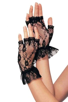 Короткие перчатки-гловелетты Leg Avenue Wrist length fingerless gloves Черные One Size