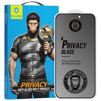 Защитное 2.5D стекло Blueo Full Cover Anti-Peep Matte для Apple iPhone 16 Pro (6.3") Черный