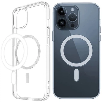 Чохол прозорий протиударний Clear Case Ultra Hybrid with MagSafe для Apple Iphone 15 Pro Max (6.7") Transparent