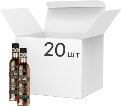 Упаковка бренди виноградного ординарного ALAVERI Золотой век 5* 40% 0.25 л x 20 шт (4820256585177)