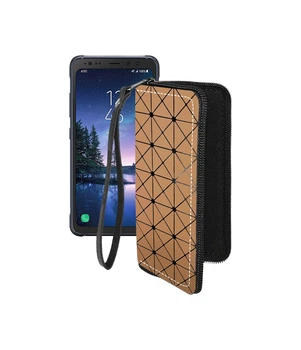 Чохол-гаманець з екошкіри для телефону Samsung Galaxy S8 Active (S892) Коричневий ромб