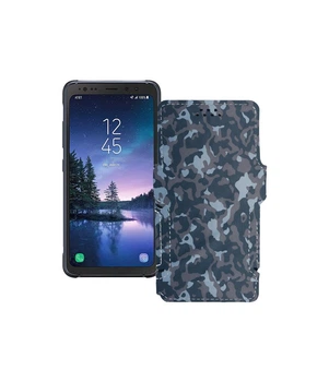 Чохол-книжка з екошкіри для телефону Samsung Galaxy S8 Active (S892) Хаки-синій