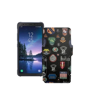 Чохол-книжка з екошкіри для телефону Samsung Galaxy S8 Active (S892) Бітлз