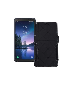 Чохол-книжка з екошкіри для телефону Samsung Galaxy S8 Active (S892) Чорний ромб