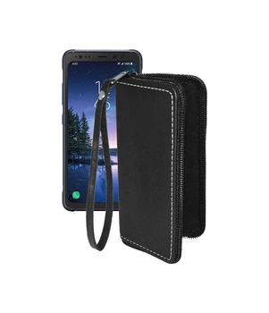 Чохол-гаманець з екошкіри для телефону Samsung Galaxy S8 Active (S892) Чорний матовий