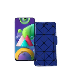 Чохол-книжка з екошкіри для телефону Samsung Galaxy M21 (M215) Синій ромб