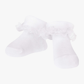 Zestaw skarpet dla dzieci YOCLUB 3Pack Girl's Ruffle Socks SKA-0119G-010J-002 0-3 3 pary White (5904921627078)