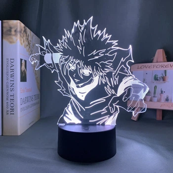 Светильник с 3D эффектом led лампа Киллуа Золдик из аниме Hunter x Hunter ночник с пультом хантер х хантер (100186.10)