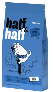 Сухий корм для собак Half & Half Large Breed 12 кг - яловичина