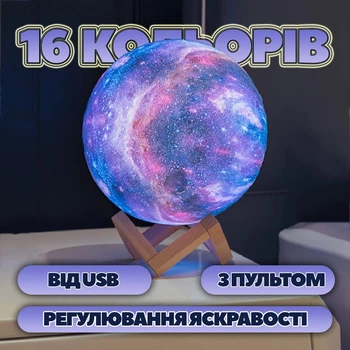Нічник «Планета» з кулею (3D лампа-світильник) подарунок