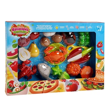 Набір продуктів “Кулінарна фантазія” 10280 (36/2) "WToys", 24 елементи, овочі та фрукти на липучках, дошка для нарізання, ніж, в коробці