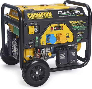 Генератор двопаливний газ/бензин Champion 7.0 кВт (CPG7500E2-DF-EU) LPG Dual Fuel
