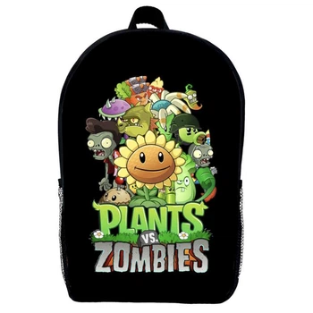 Рюкзак школьный Растения против зомби (Plants vs Zombie 04 School Gear bag) черный, 39 х 27 х 14 см